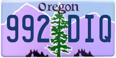OR license plate 992DIQ