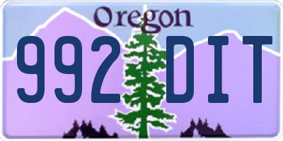 OR license plate 992DIT