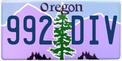 OR license plate 992DIV