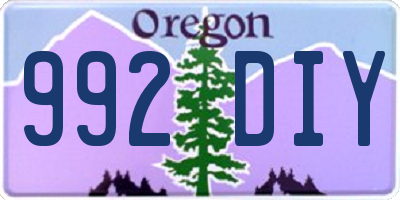 OR license plate 992DIY