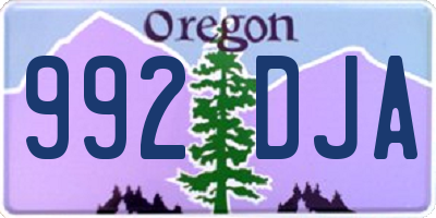 OR license plate 992DJA