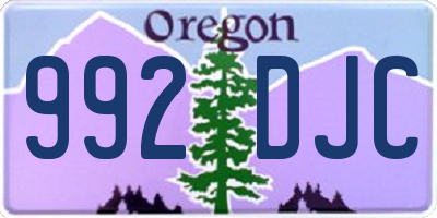 OR license plate 992DJC