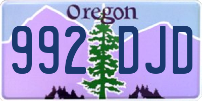 OR license plate 992DJD