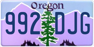 OR license plate 992DJG