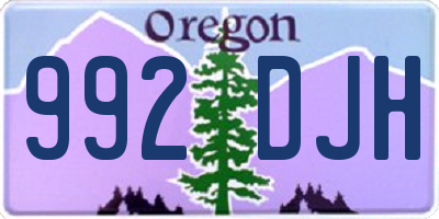 OR license plate 992DJH