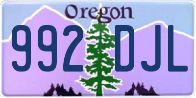 OR license plate 992DJL