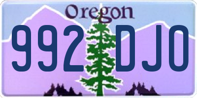 OR license plate 992DJO