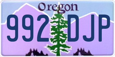 OR license plate 992DJP