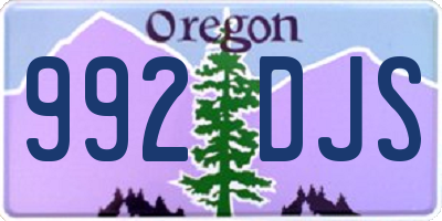 OR license plate 992DJS