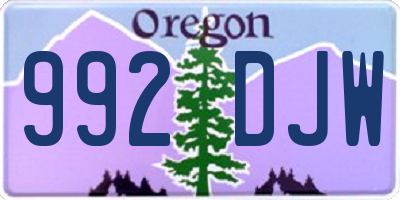 OR license plate 992DJW