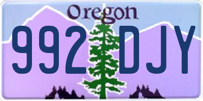 OR license plate 992DJY