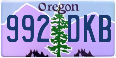 OR license plate 992DKB