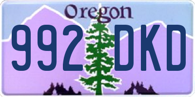 OR license plate 992DKD