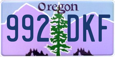 OR license plate 992DKF