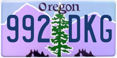 OR license plate 992DKG