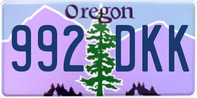 OR license plate 992DKK