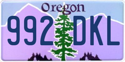 OR license plate 992DKL
