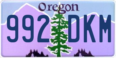 OR license plate 992DKM