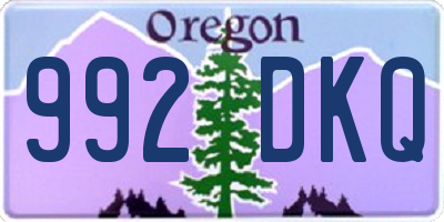 OR license plate 992DKQ