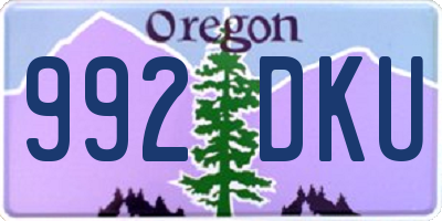 OR license plate 992DKU