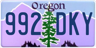 OR license plate 992DKY