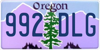 OR license plate 992DLG