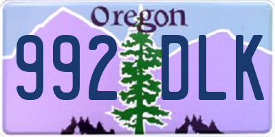 OR license plate 992DLK