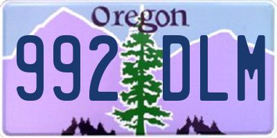 OR license plate 992DLM