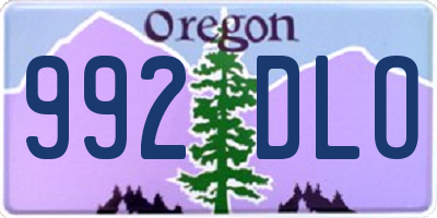 OR license plate 992DLO