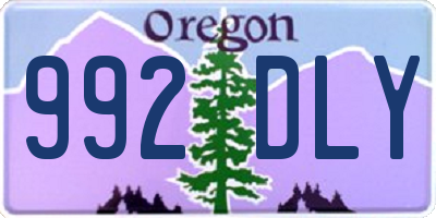 OR license plate 992DLY