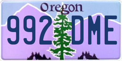 OR license plate 992DME
