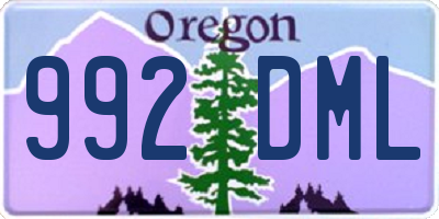 OR license plate 992DML