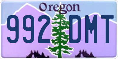 OR license plate 992DMT