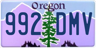 OR license plate 992DMV