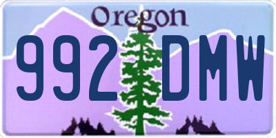OR license plate 992DMW
