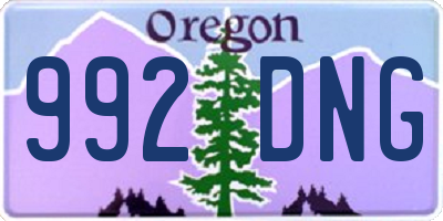 OR license plate 992DNG