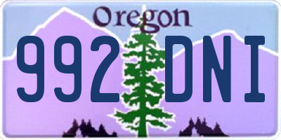 OR license plate 992DNI