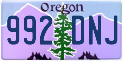 OR license plate 992DNJ
