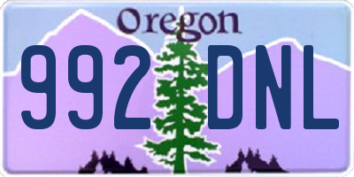 OR license plate 992DNL