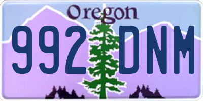 OR license plate 992DNM