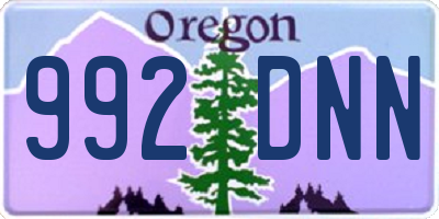 OR license plate 992DNN