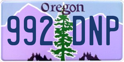 OR license plate 992DNP