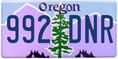 OR license plate 992DNR
