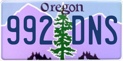 OR license plate 992DNS
