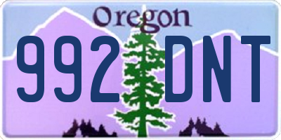 OR license plate 992DNT