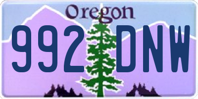 OR license plate 992DNW