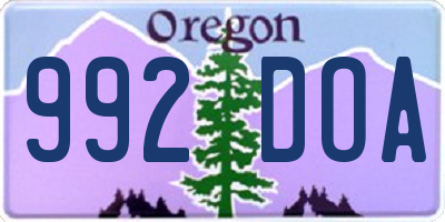 OR license plate 992DOA