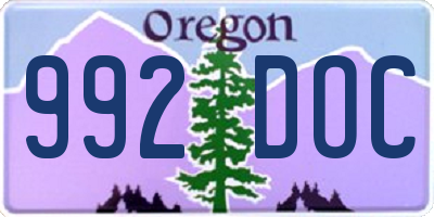 OR license plate 992DOC