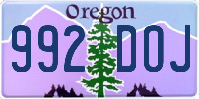 OR license plate 992DOJ
