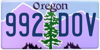 OR license plate 992DOV